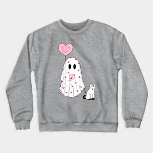 Be My Boo Valentine Cat Mom Ghost Love Crewneck Sweatshirt